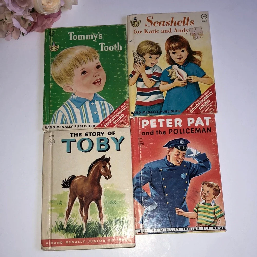 ELF BOOKS Rand McNally Junior Elf Books retro childrens books Vintage